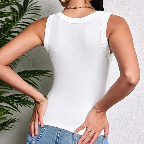 1/3 Pcs Women's Four Season Thin Slim Fit Solid Color Vest For Teenagers And Girls Solid Color Versatile Top Sexy Suspender Base