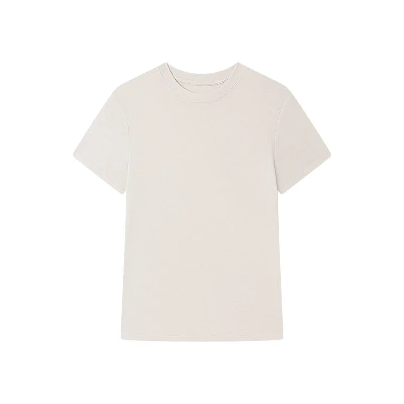 Silk Short Sleeve Women's Summer Round Neck Wool Outerwear T-shirt Slim Fit Base Shirt
