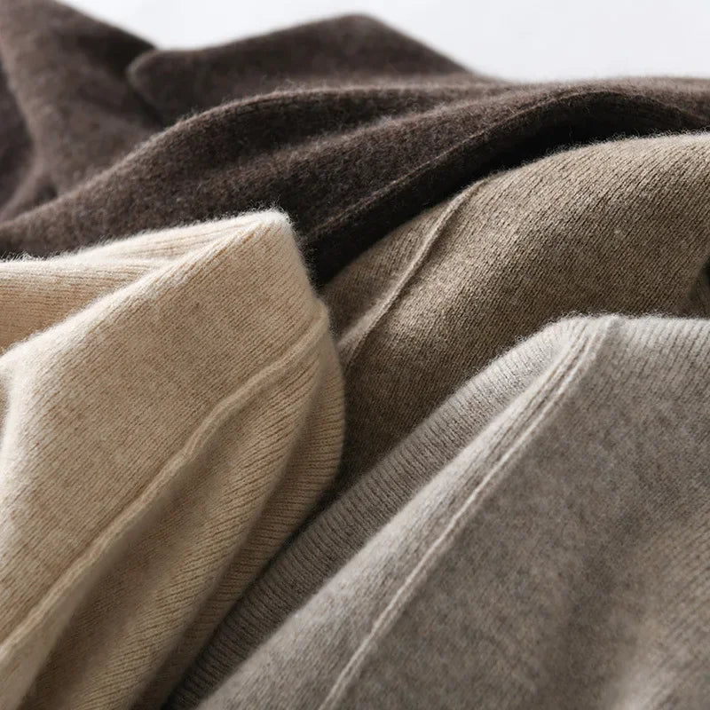 Women's Casual Knitted Woolen Trousers Floor-Length Drapey Waist Autumn Winter High-Waisted Wide Leg Knitwear Pants