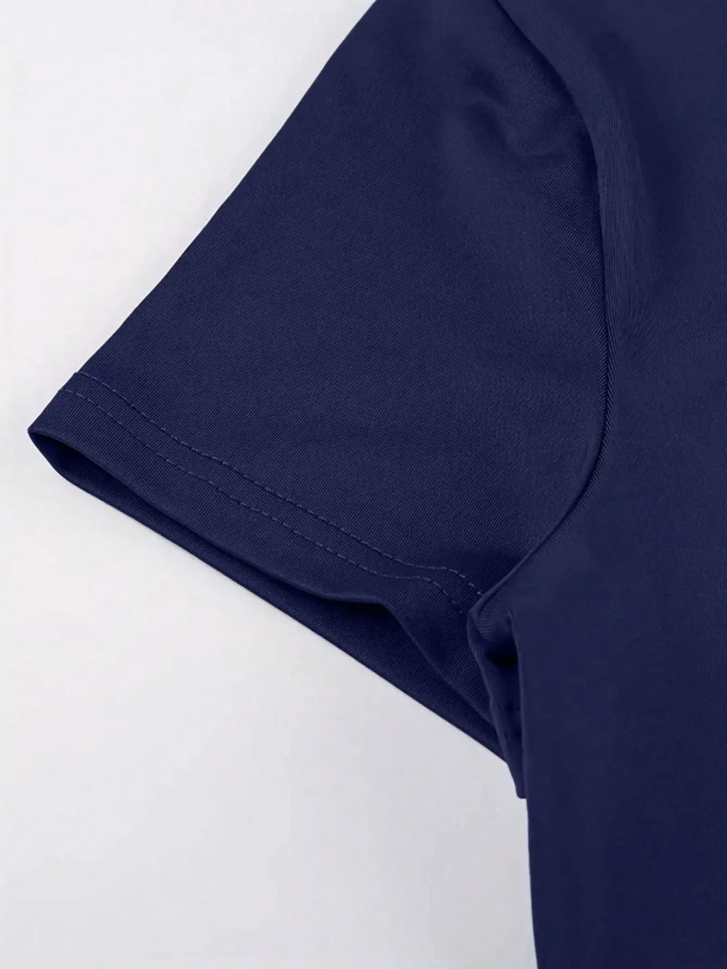 Women's Navy Blue Fitted Short Sleeve Round Neck Casual T-Shirt
