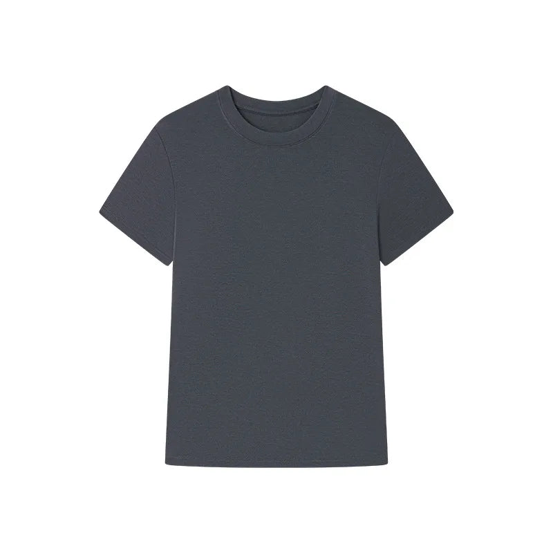 Silk Short Sleeve Women's Summer Round Neck Wool Outerwear T-shirt Slim Fit Base Shirt