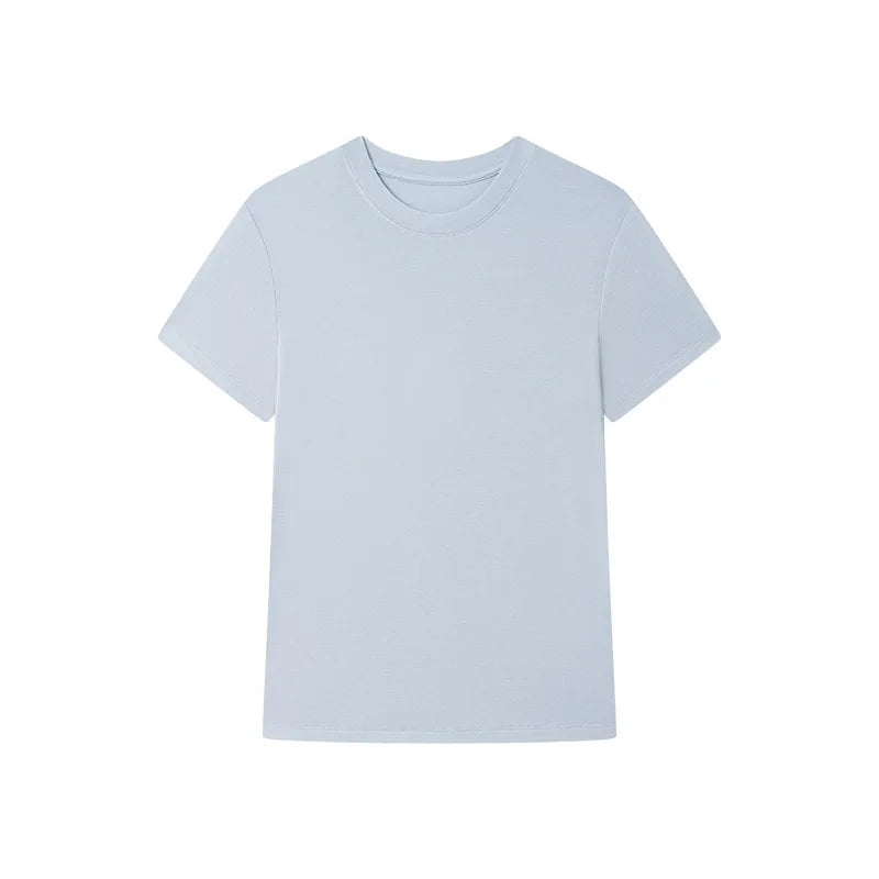 Silk Short Sleeve Women's Summer Round Neck Wool Outerwear T-shirt Slim Fit Base Shirt